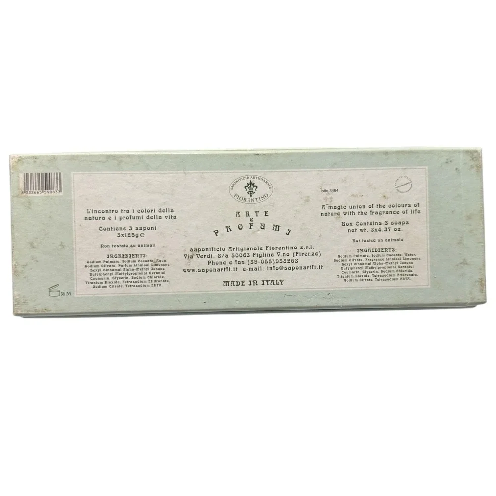 Saponificio Artigianale Fiorentino Arte of Profums vintage‎ box of 3 soaps NOS